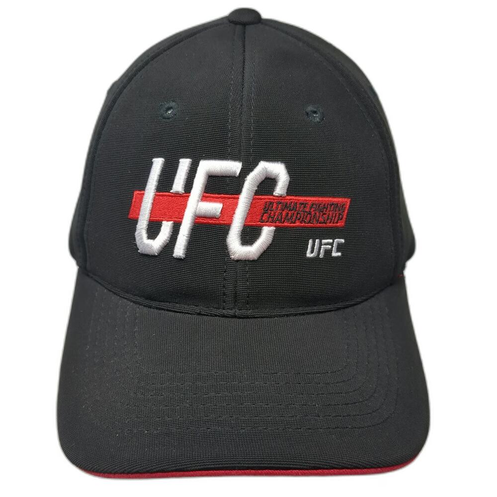 UFC Snapback Black One Size Red Underbrim Octagon Fist Logo Embroidered Hat
